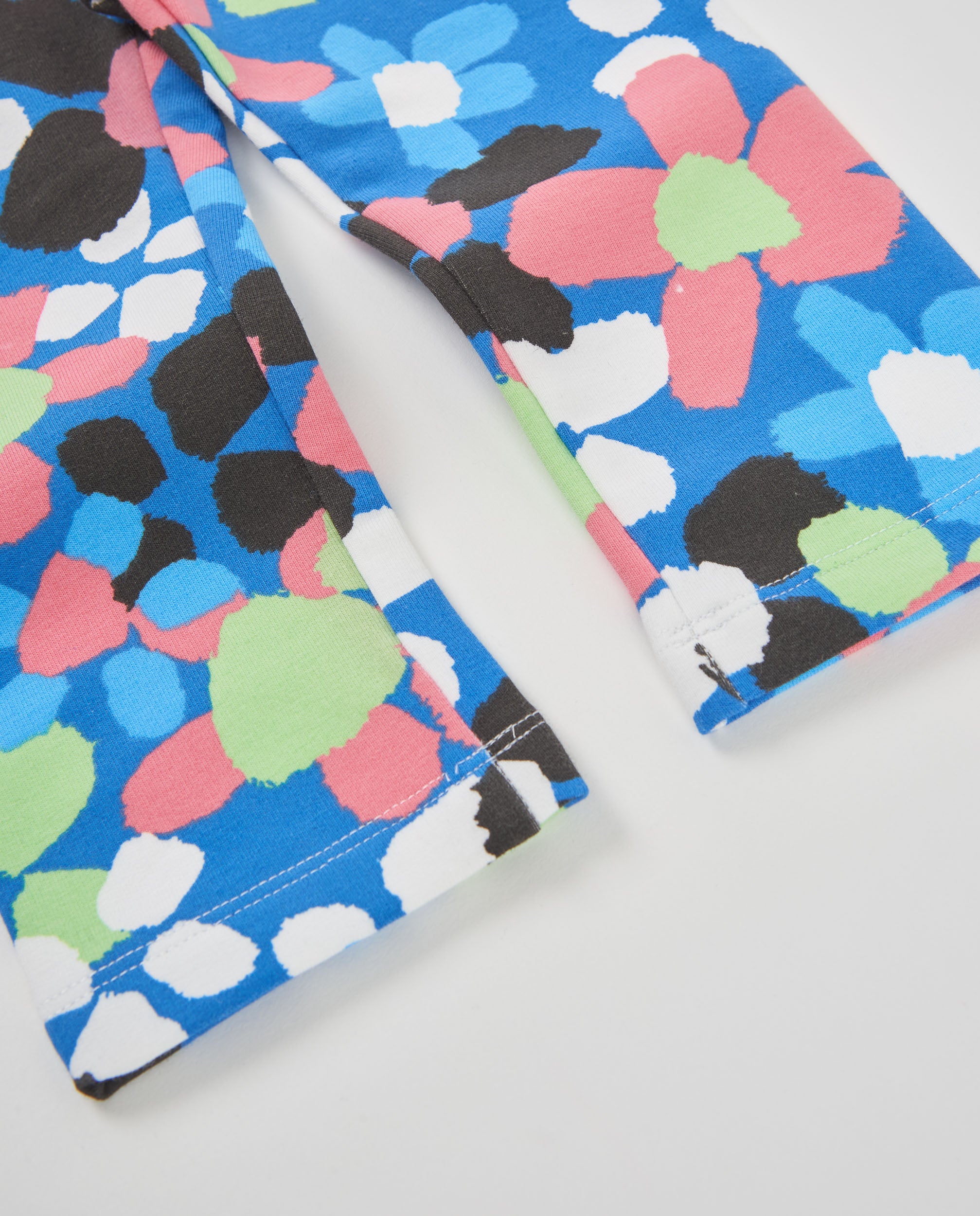 TucTuc Leggings Bambina Blu Floreale in Cotone
