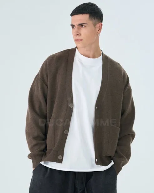 Sottosopra anw86022 cardigan scollo a V uomo Blu taglia M