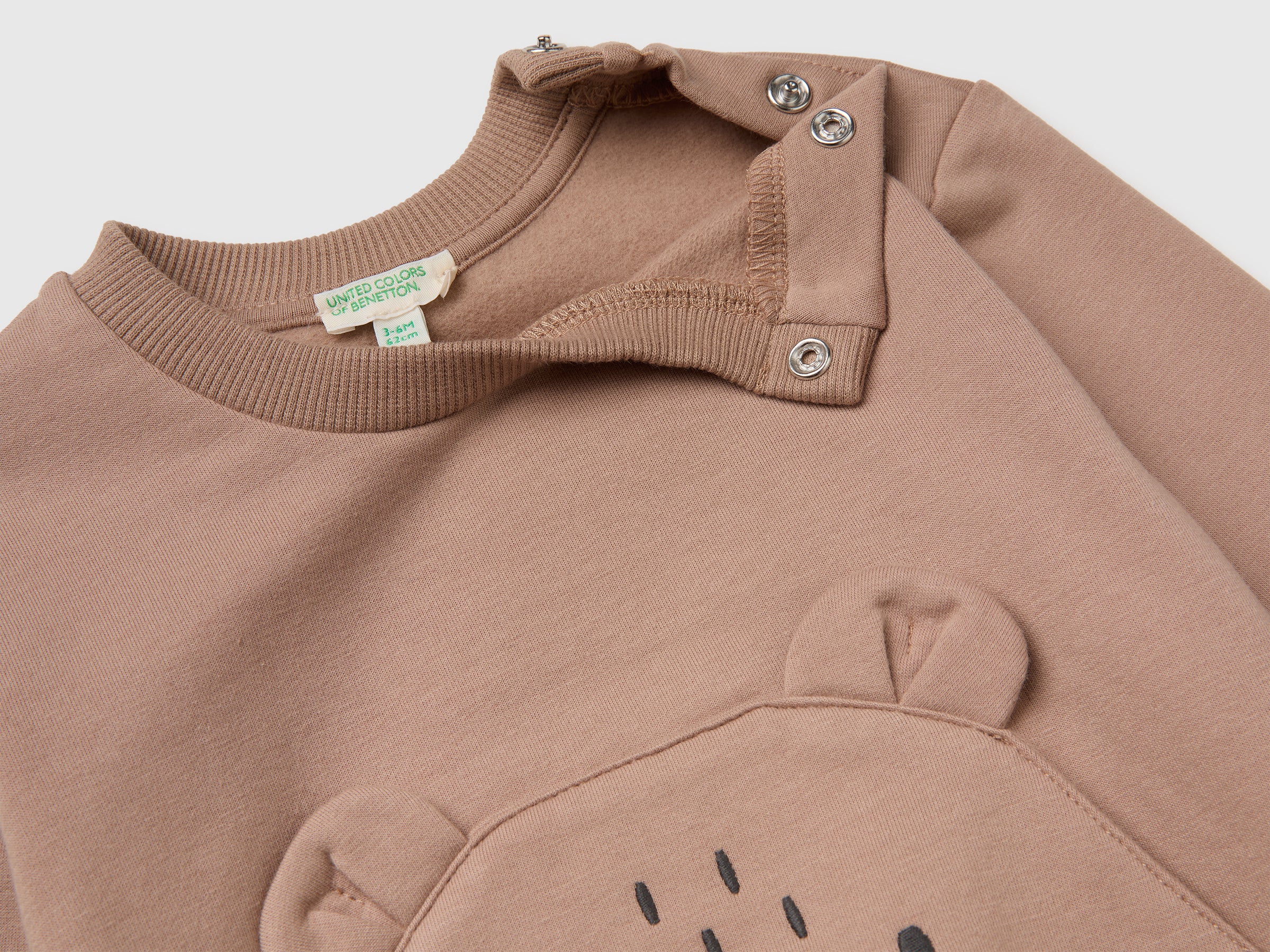 United Colors of Benetton Felpa Bimbo Cotone Bio Tasca Animali