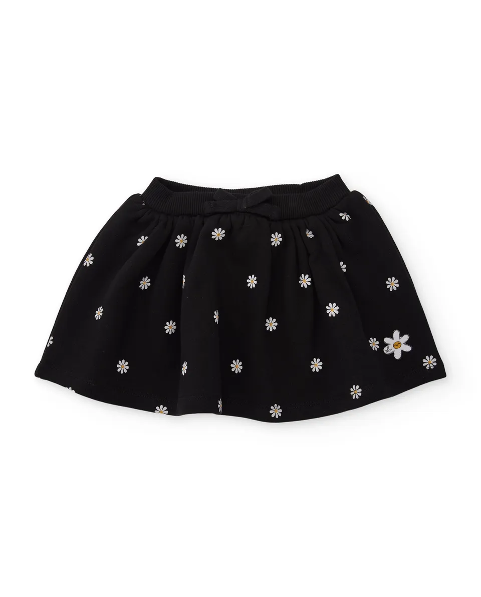 TucTuc Gonne gonna cotone bambina nero stampa fiori