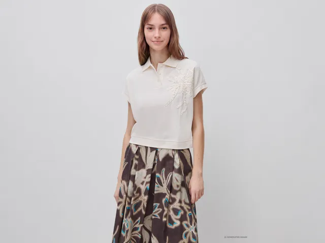 United Colors of Benetton Polo Smanicato Cotone con Ricamo Taglia M