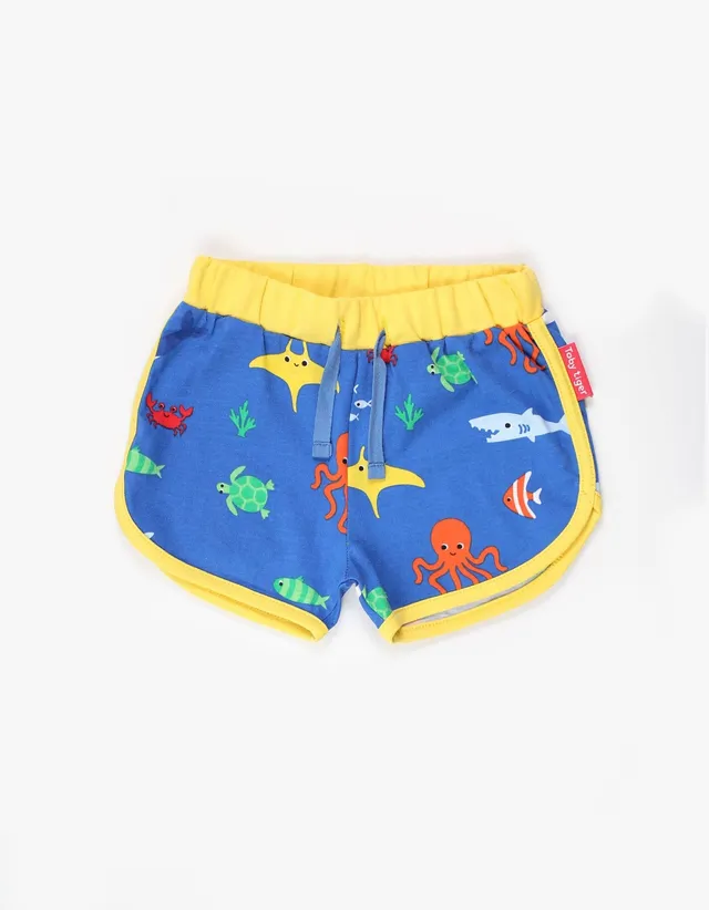 Toby Tiger Pantaloncini Jogging Animali Marini Cotone Bio 6-12 Mesi