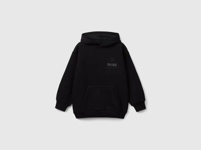 United Colors of Benetton felpa cappuccio L stampa cotone oversize