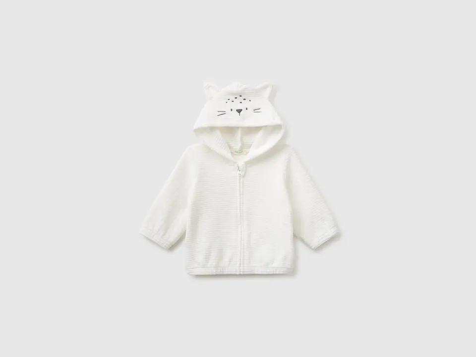 Benetton Chenille sweatshirt with hood felpa ciniglia taglia 68