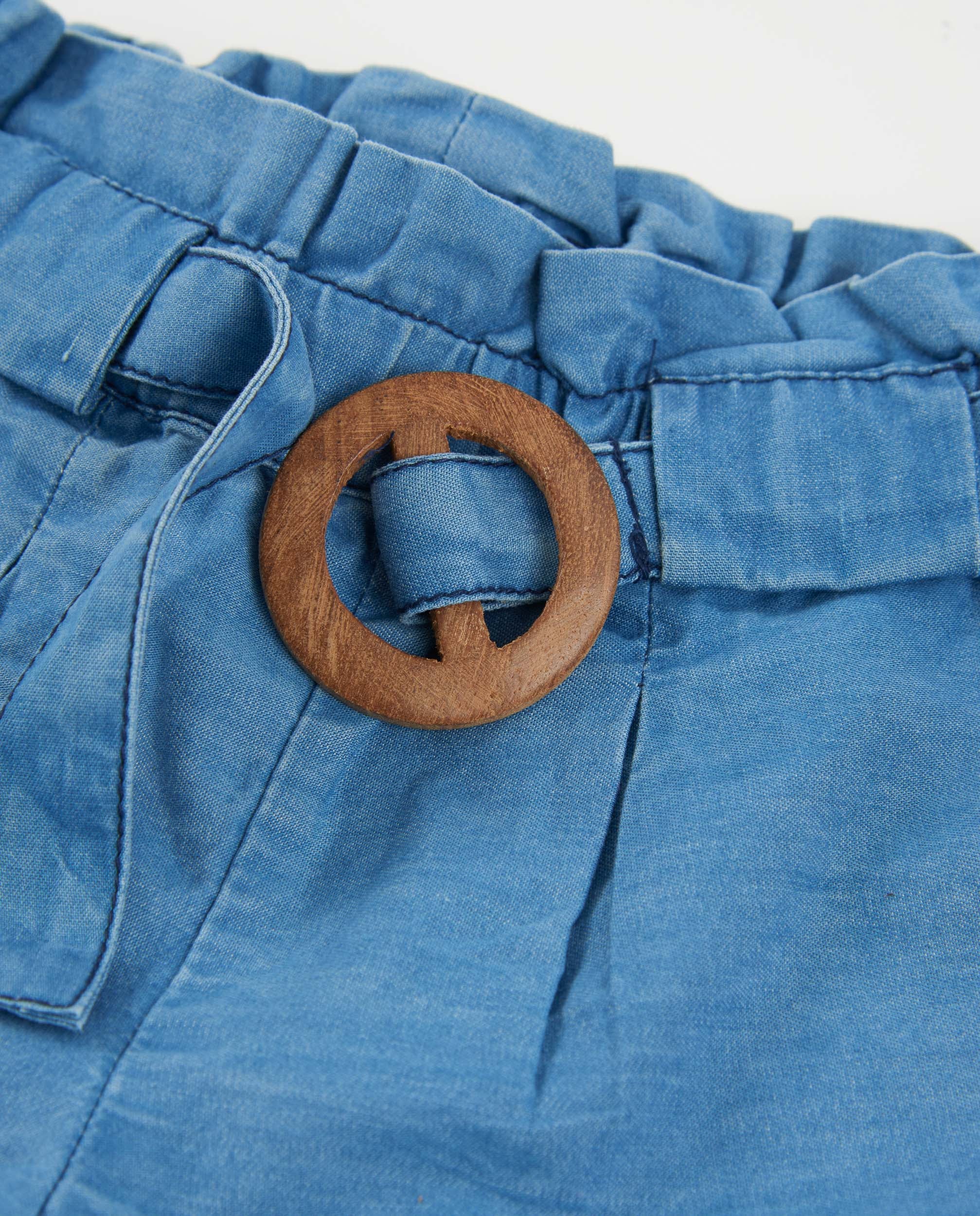TucTuc Bermuda Short Bambina Jeans Denim Ricamo Floreale