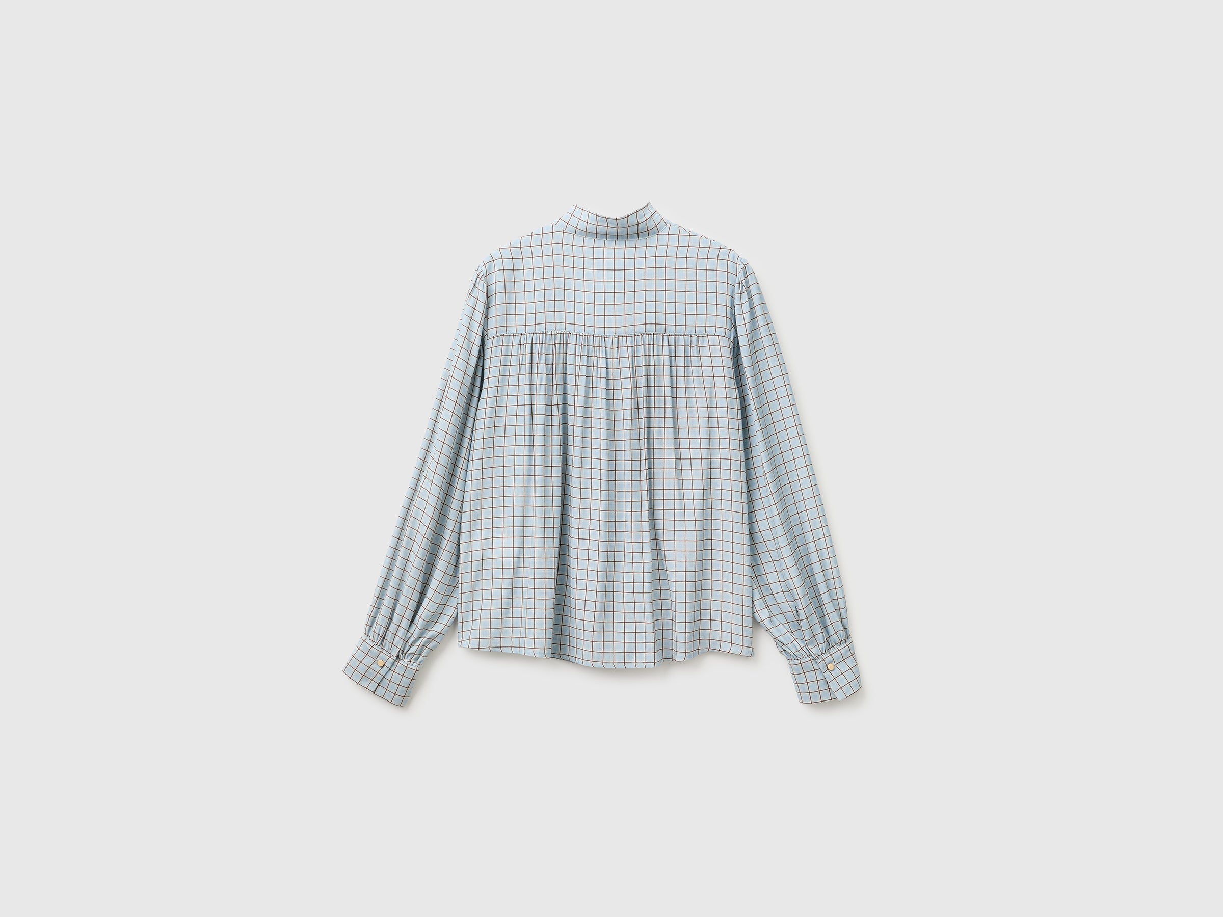 United Colors of Benetton camicia vichy viscosa con fiocco