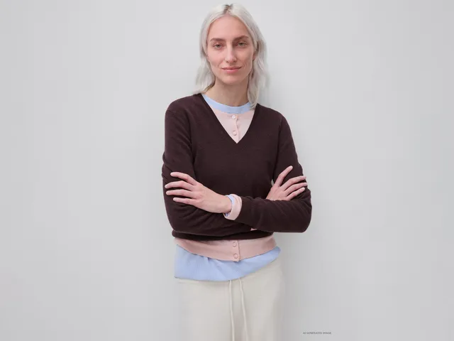 United Colors of Benetton Maglione scollo a V lana merino cioccolato
