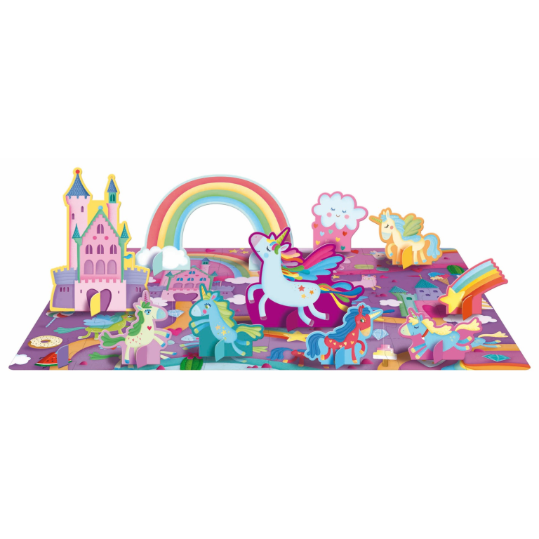 Sassi Qbox Unicorni puzzle 40 pezzi con libretto 4+ anni