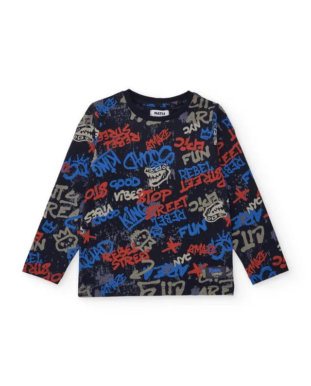 TucTuc Magliette graffiti maglia maglietta blu 8 anni