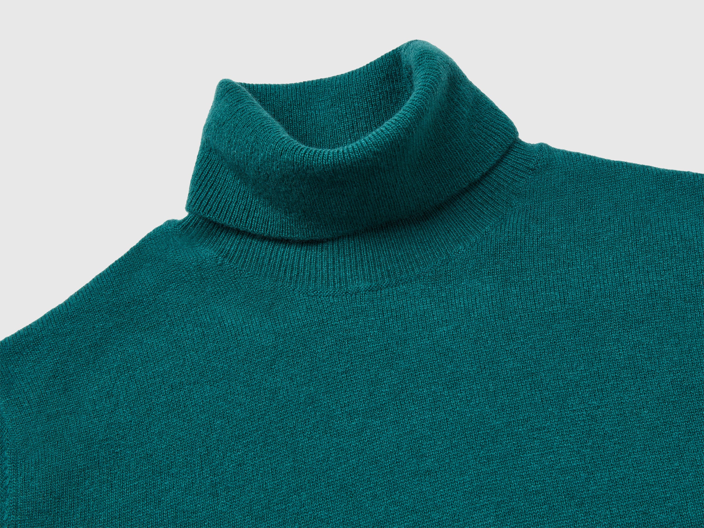 United Colors of Benetton Maglione Dolcevita Lana Merino Verde M