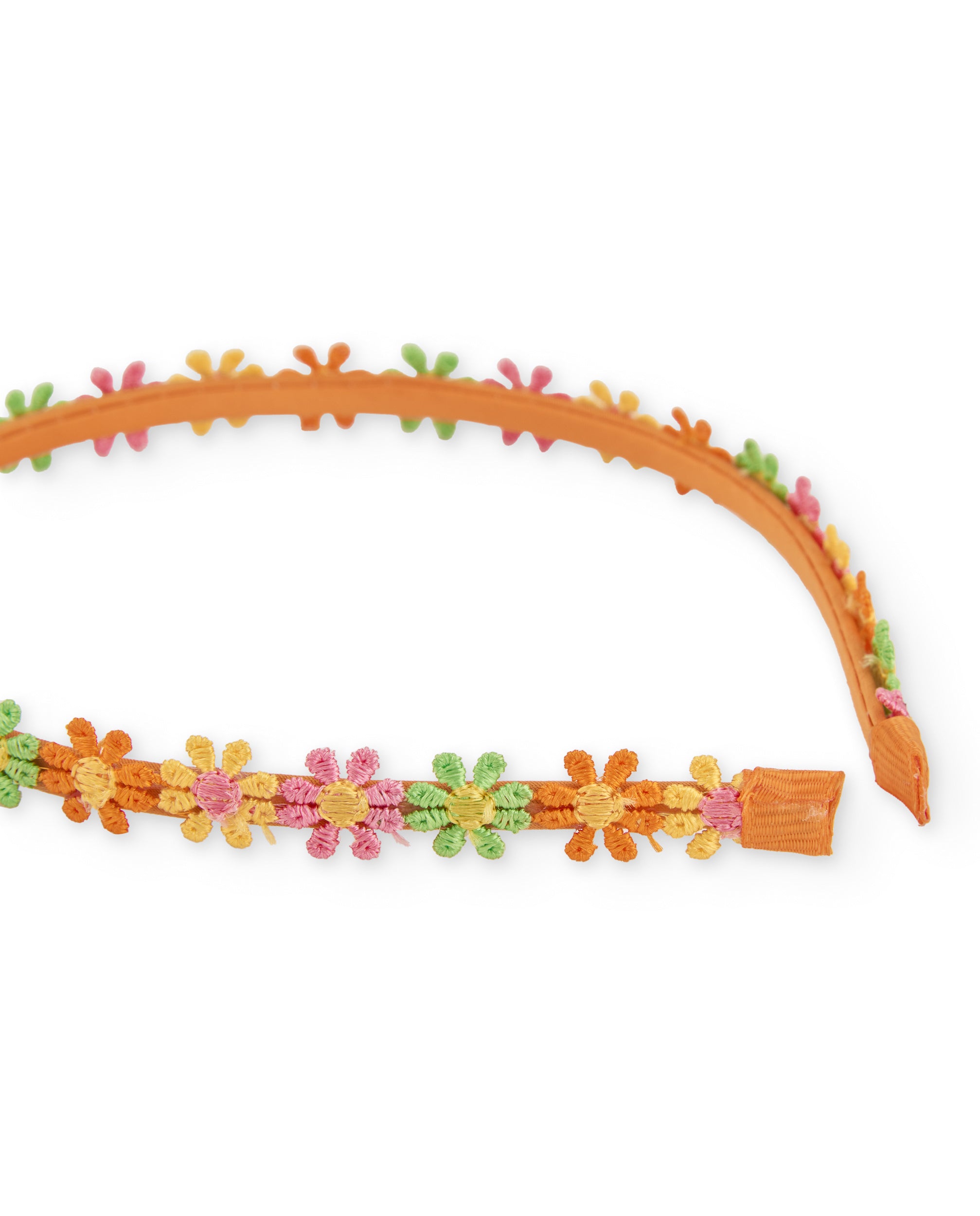 TucTuc Accessori cerchietto bambina arancione ricamo floreale