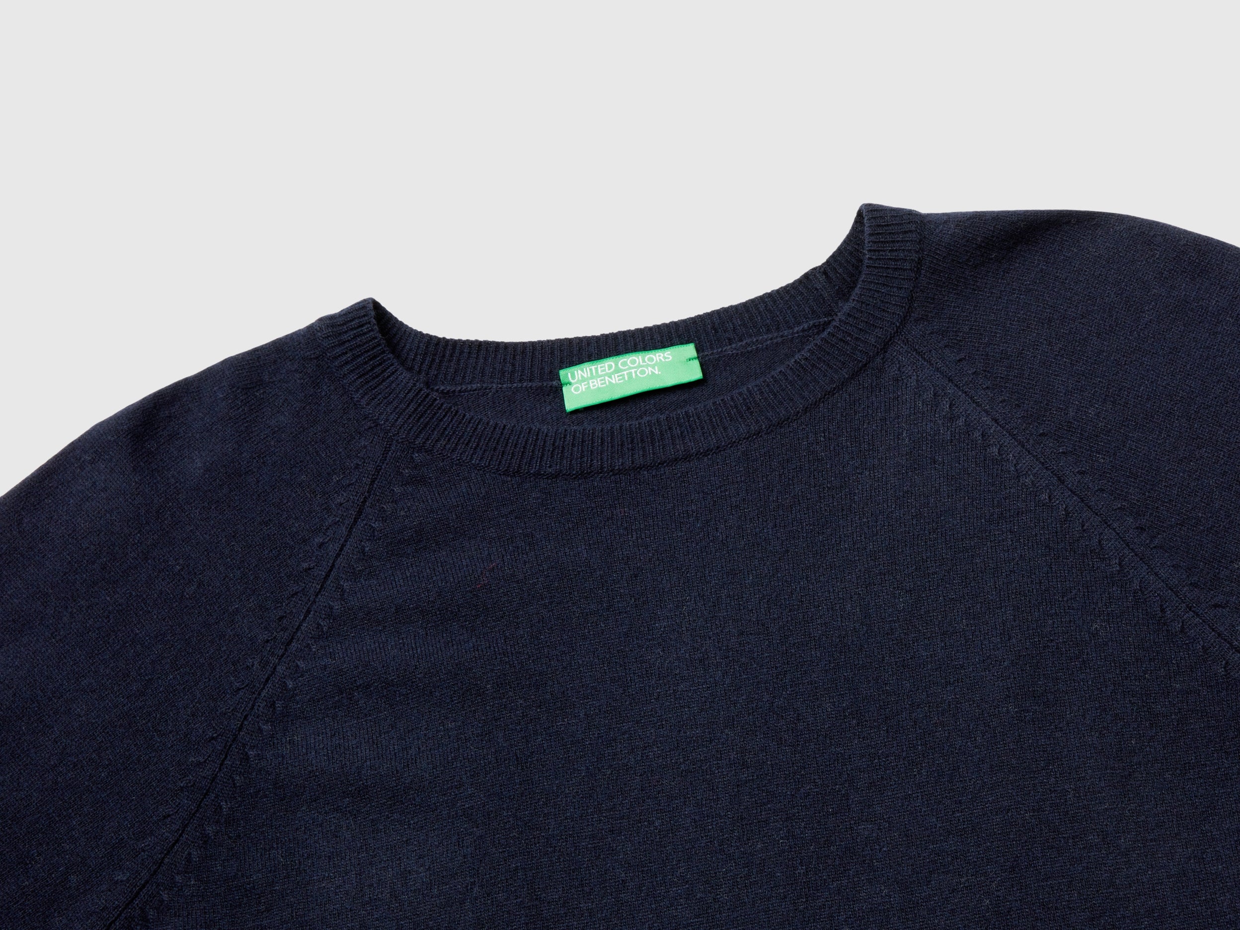United Colors of Benetton Maglione Girocollo Blu Notte Cashmere M