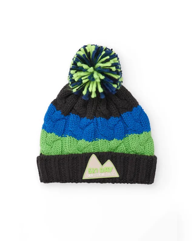 TucTuc Accessori Cappello Bambino Grigio Rigato Pompon