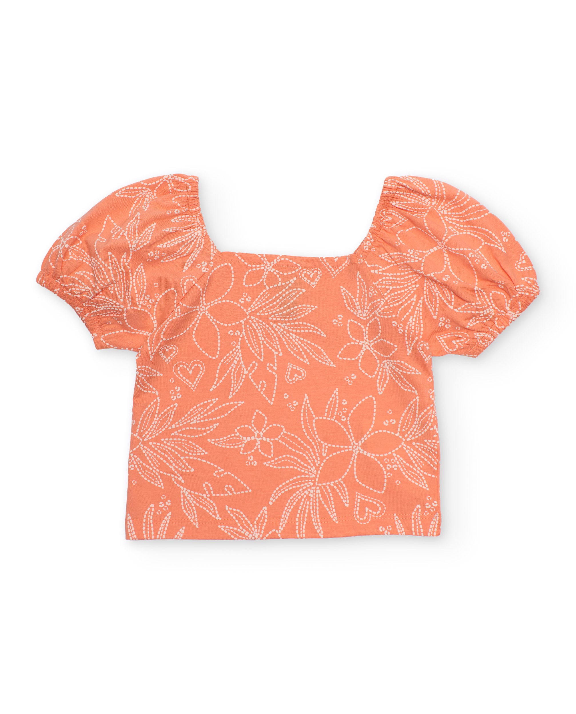 TucTuc Magliette T-Shirt Bambina Arancione Fiori