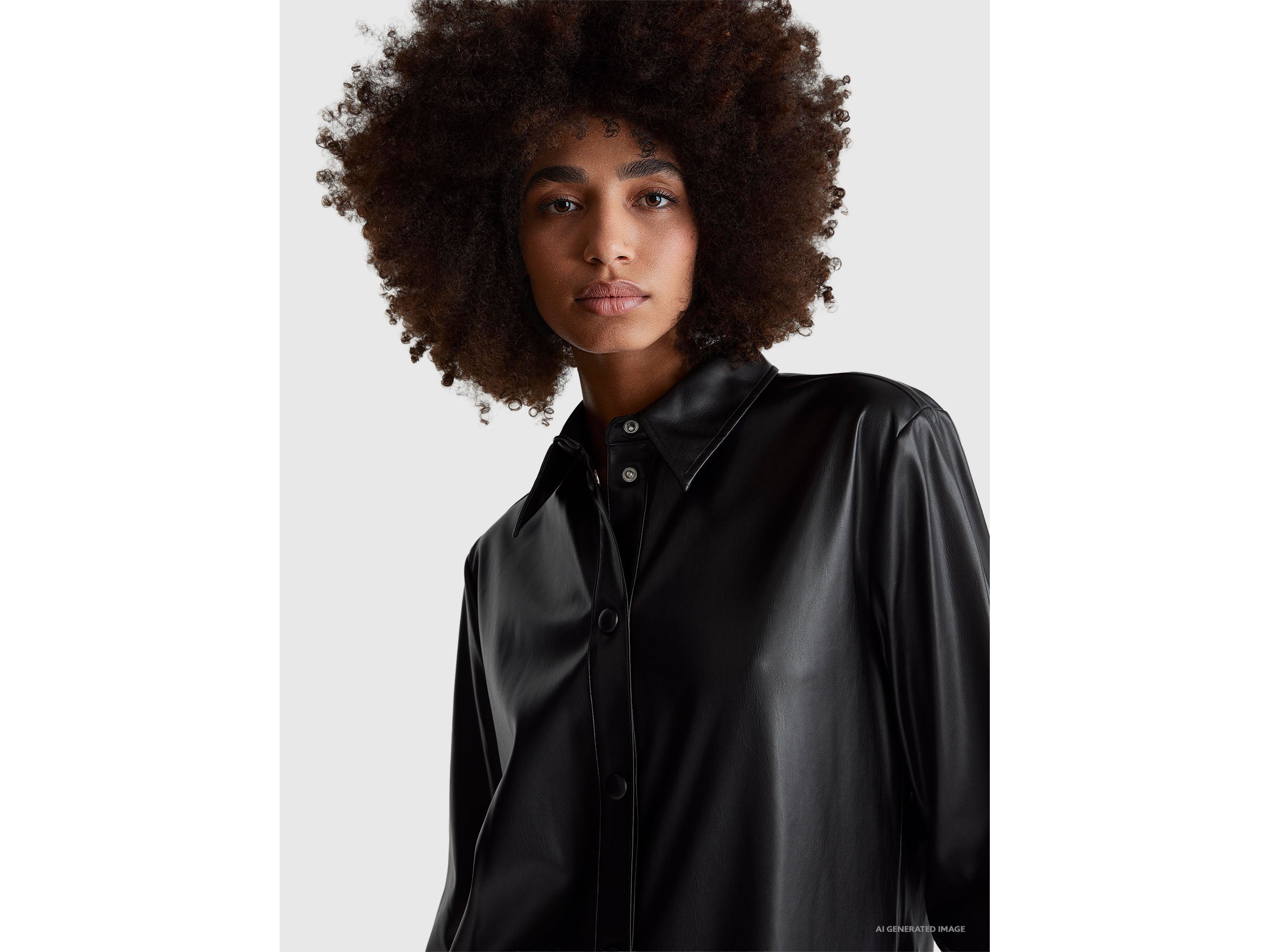 United Colors of Benetton Abito Similpelle Colletto Camicia S