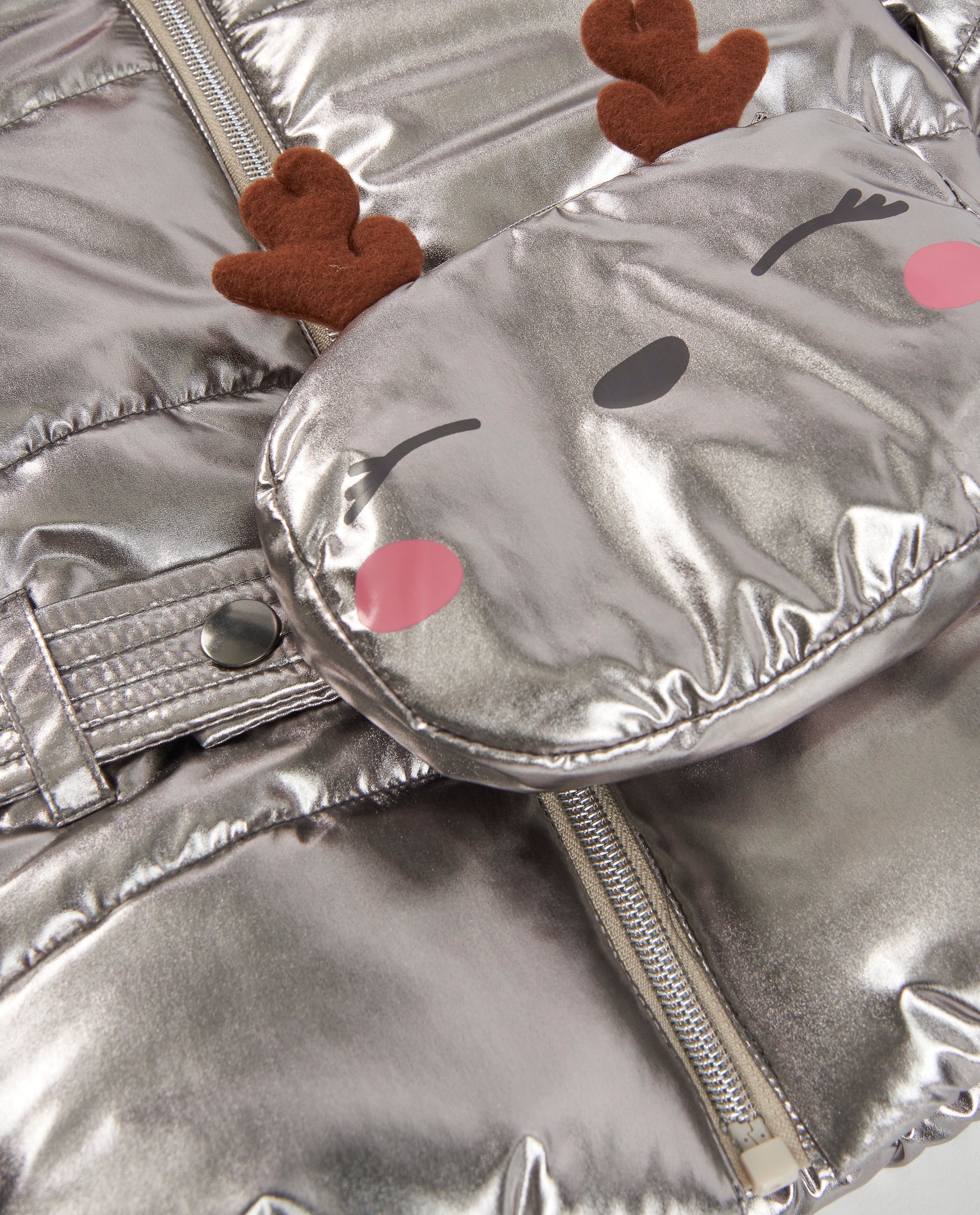 TucTuc Cappotti cappotto bambina argento imbottito con cappuccio