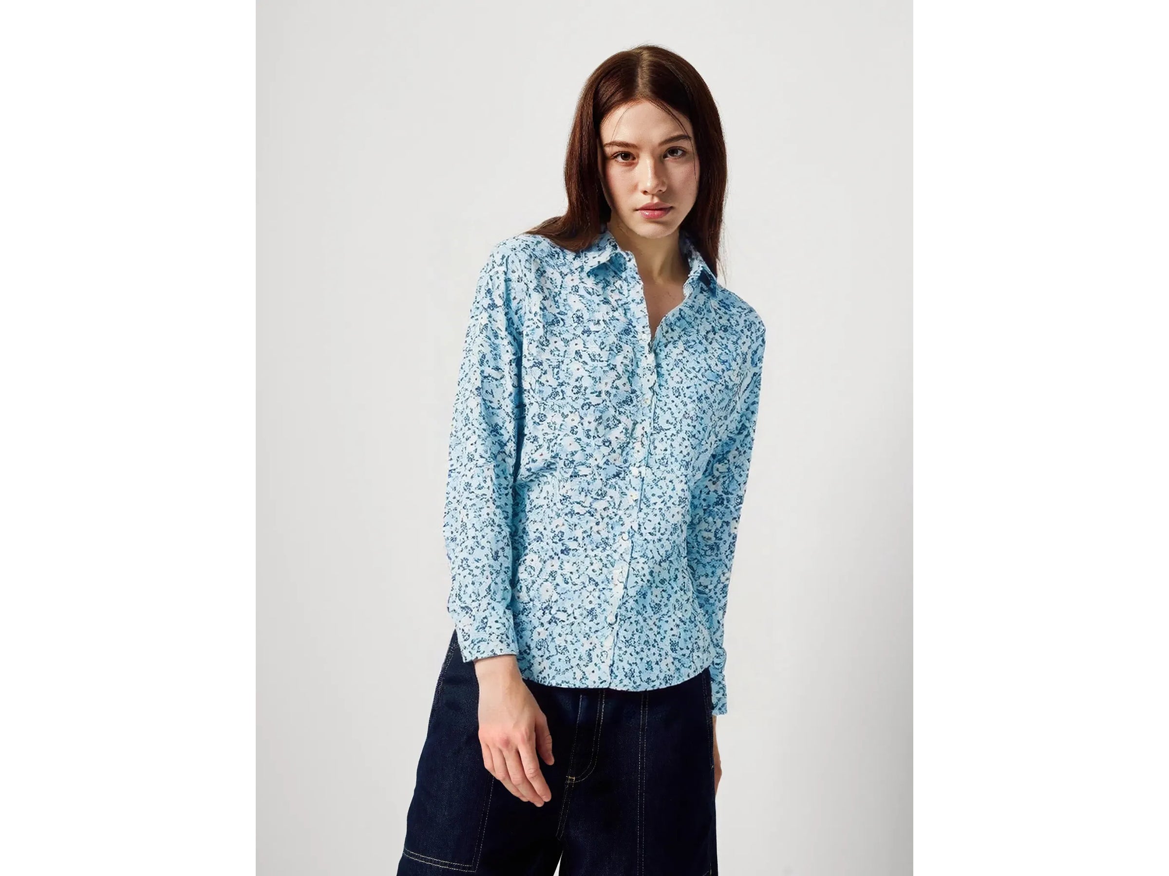 United Colors of Benetton camicia fantasia cotone maniche lunghe