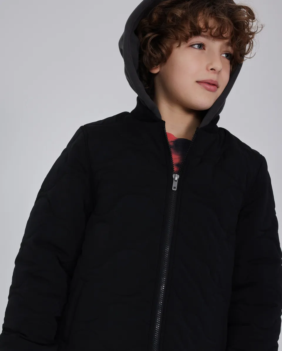 TucTuc Giacche Giacca Bambino Nero Imbottita con Cappuccio