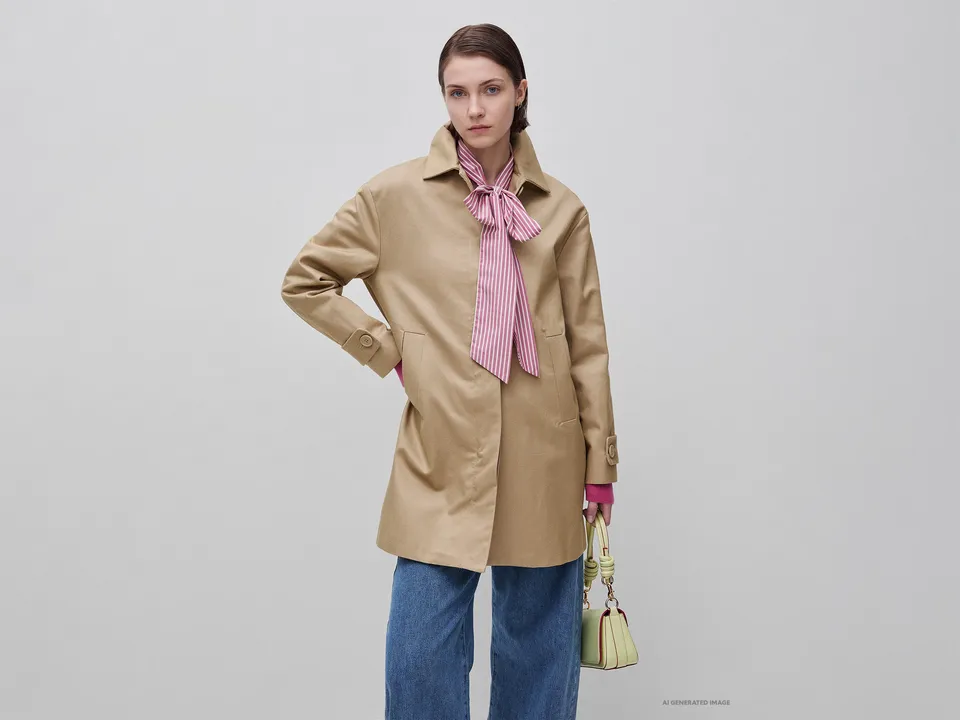 United Colors of Benetton Midi Cappotto 38 Cotone Leggero