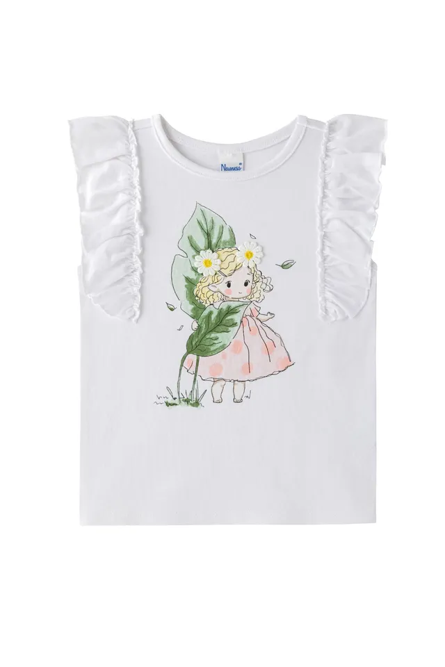 Newness t-shirt volant bambina in cotone 2-6 anni