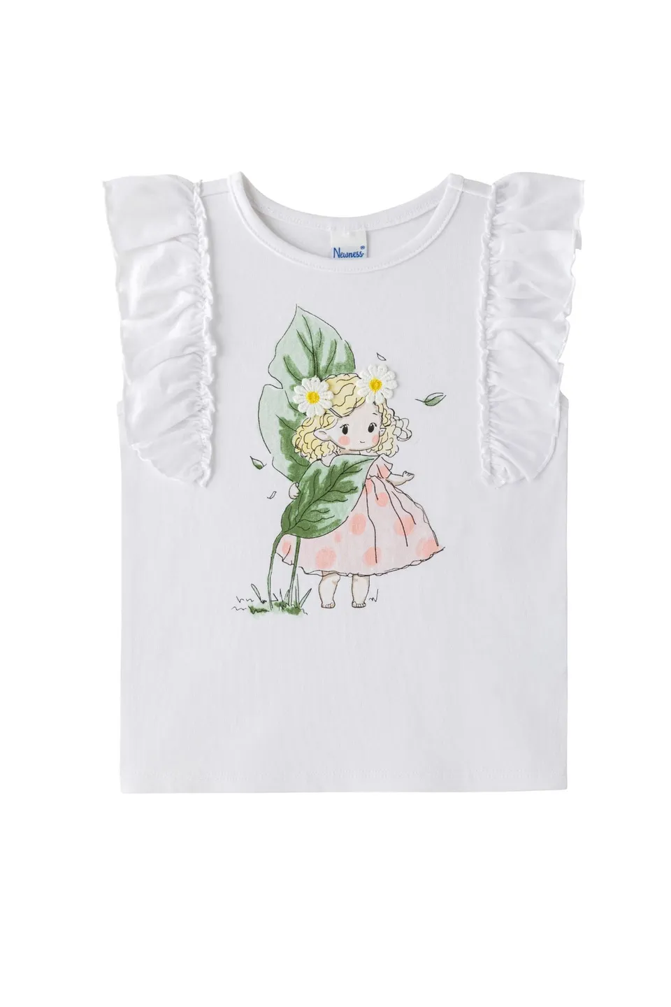 Newness t-shirt volant bambina in cotone 2-6 anni