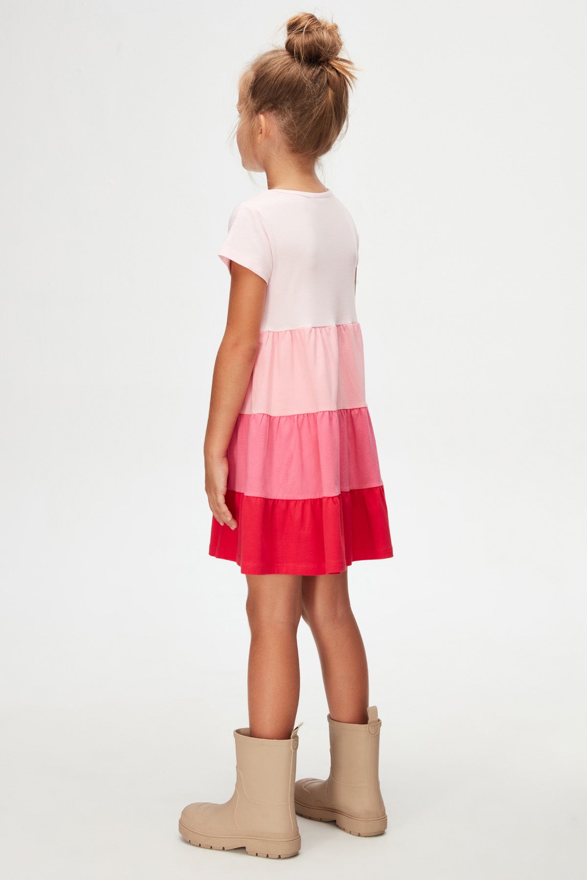 Kocarcia Lovetti Tricolore Rosa abito cotone 1 anno 86cm