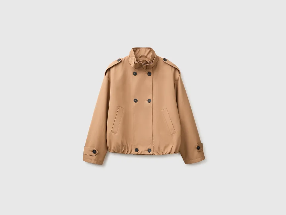 Benetton Trench Corto Doppiopetto M cotone