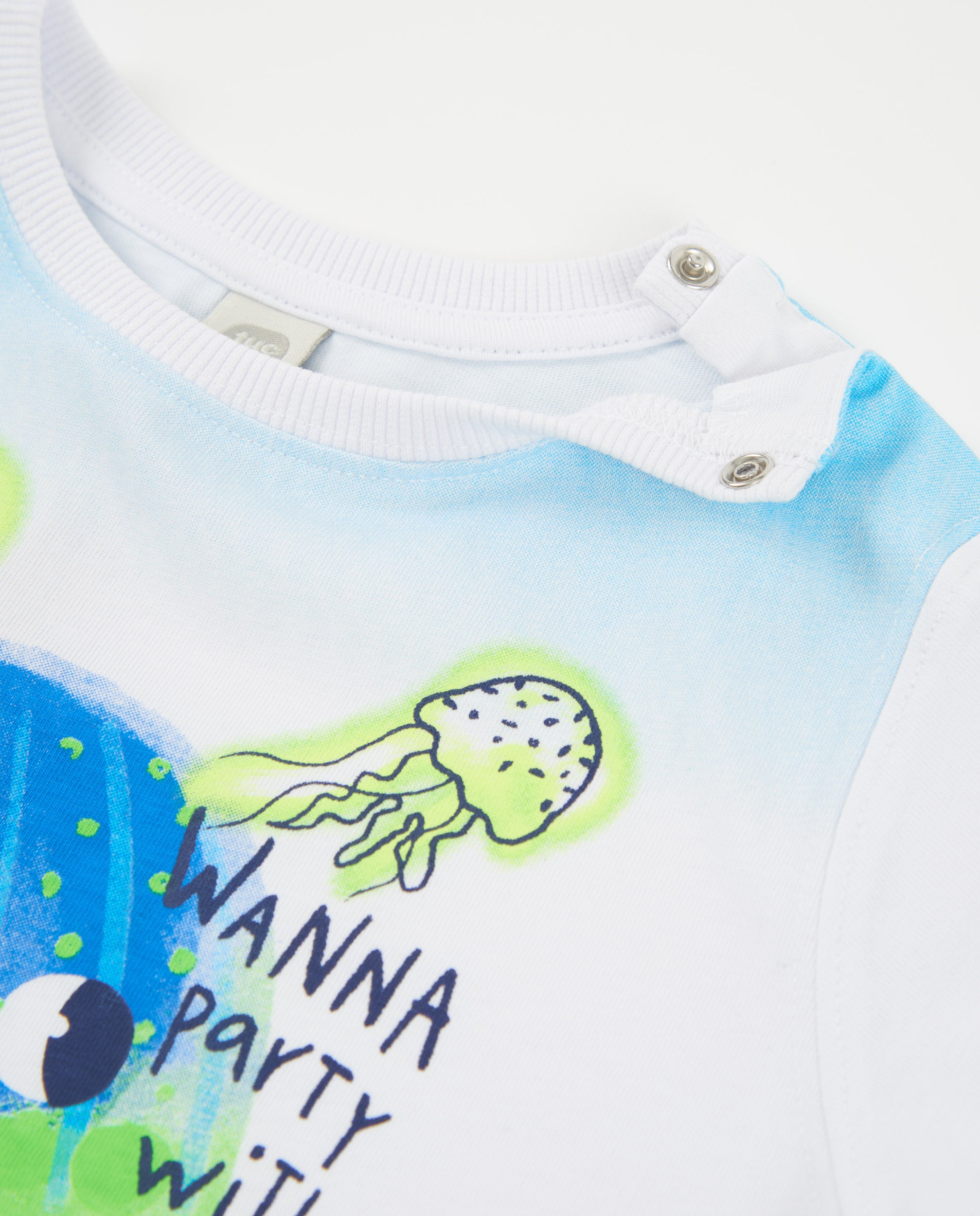 TucTuc Magliette T-shirt Degradé Bianca Neonato