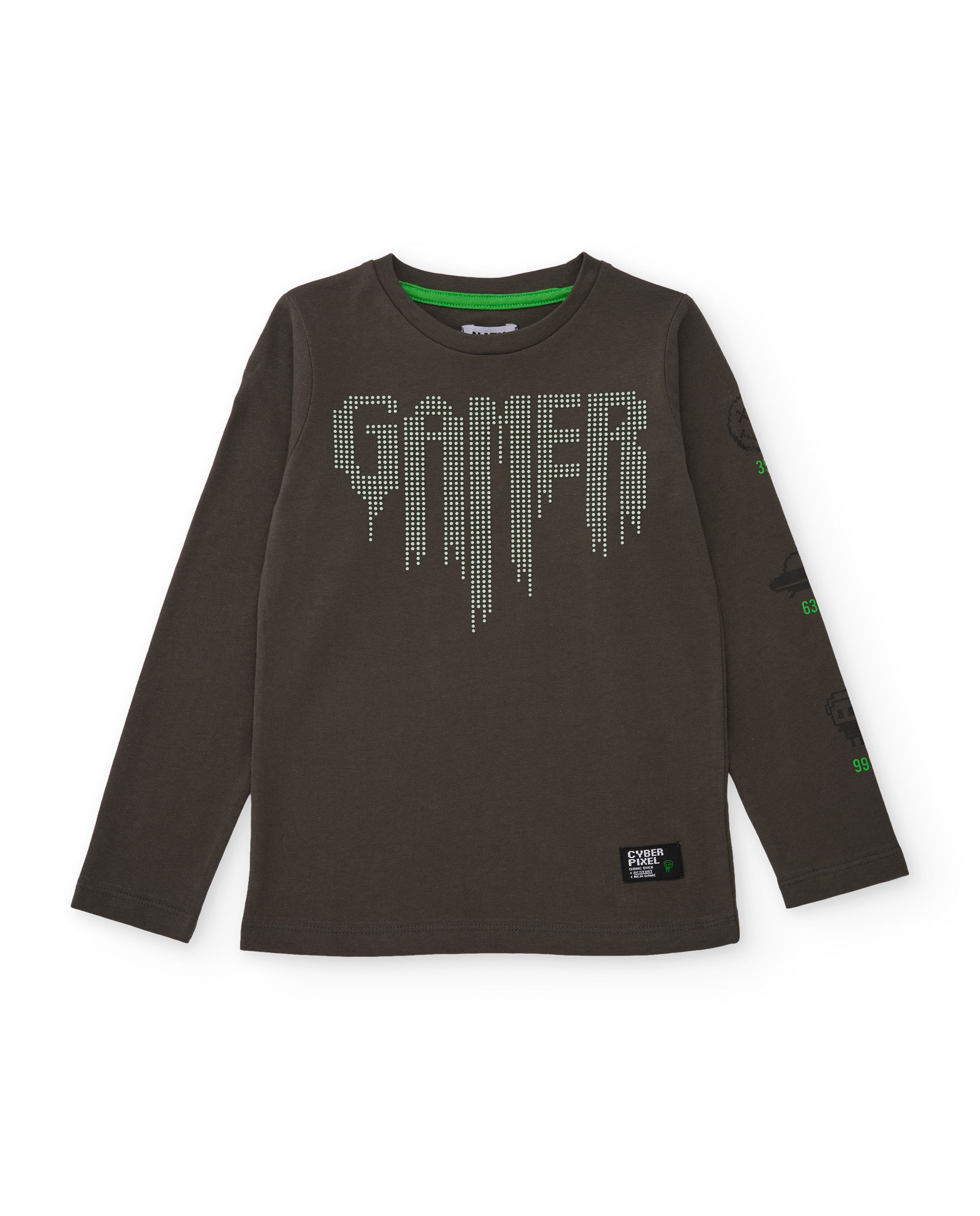 TucTuc Magliette maglietta bambino cotone grigio stampa gamer