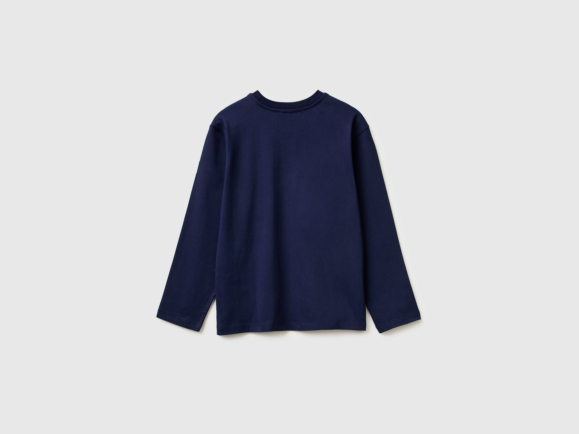 United Colors of Benetton Maglietta Cotone Bio Logo Maniche Lunghe