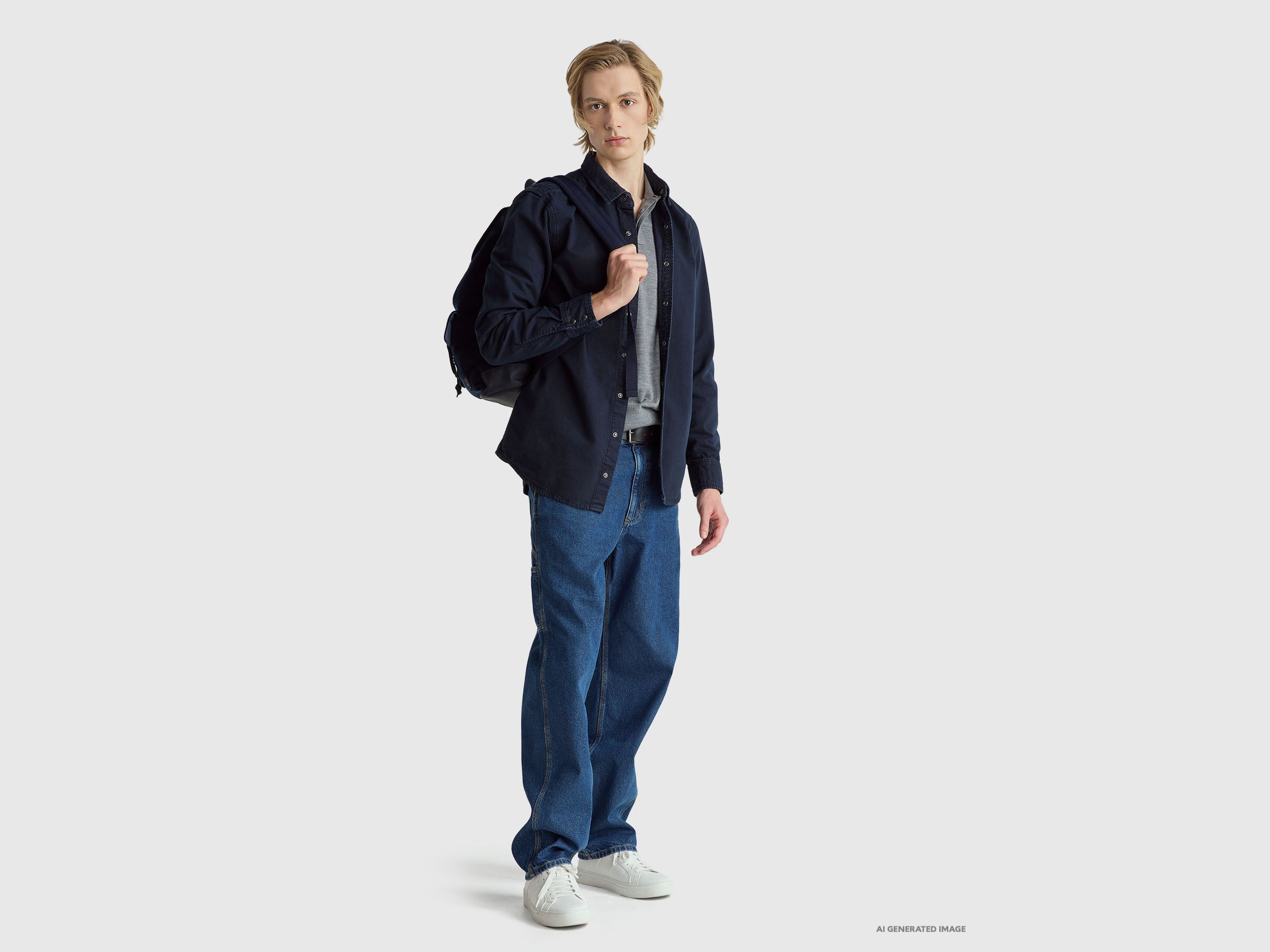 United Colors of Benetton camicia slim cotone manica lunga M