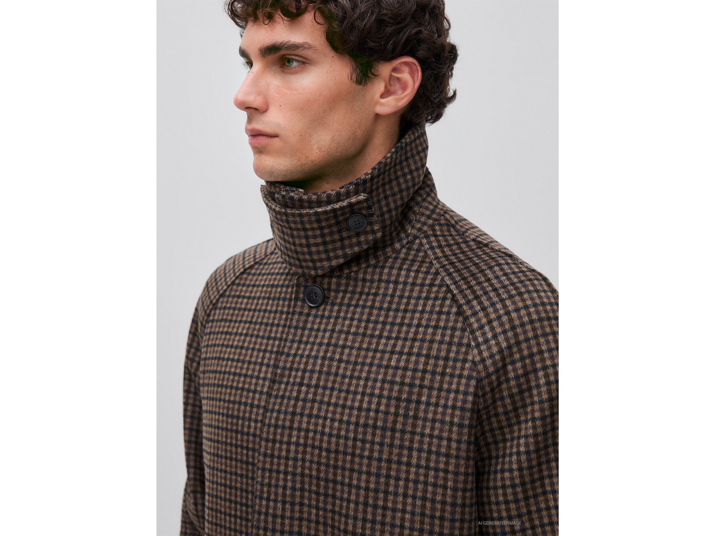 United Colors of Benetton cappotto lungo quadri misto lana 50