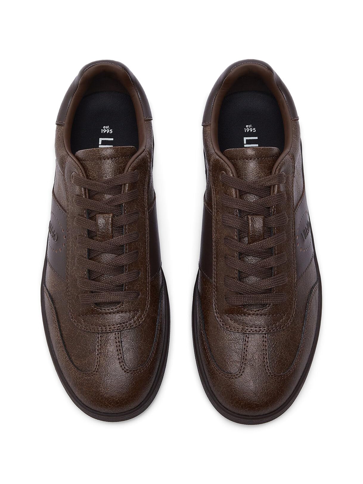 Liu Jo Sneakers uomo pelle crackle testa di moro 3 cm