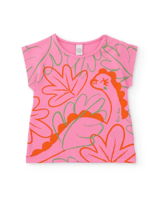 TucTuc Magliette t-shirt bambina dinosauro rosa