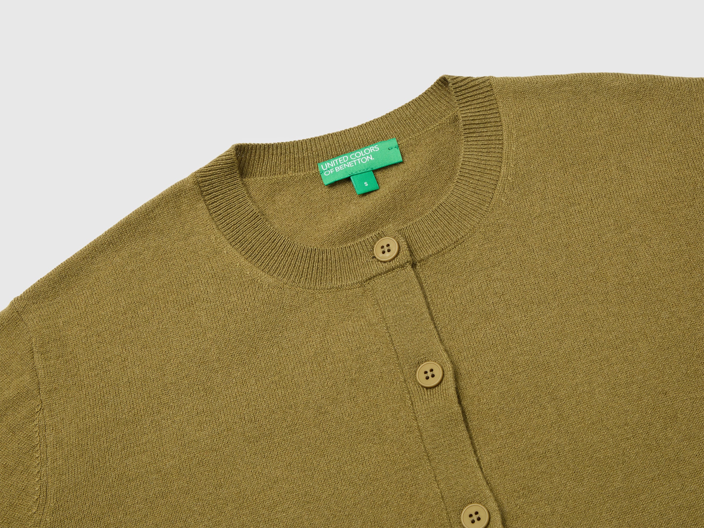Benetton Cardigan cashmere lana girocollo bottoni
