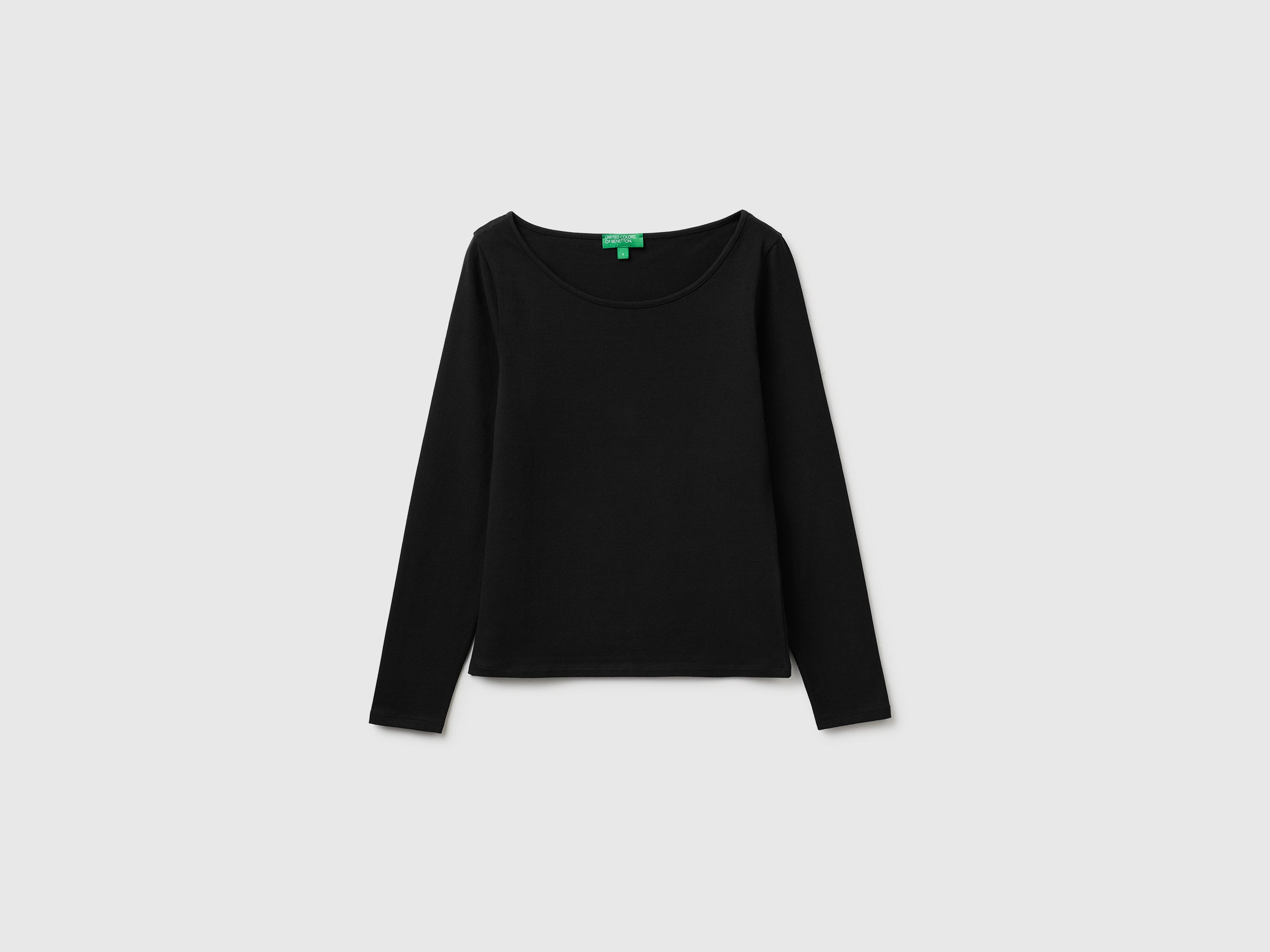 United Colors of Benetton Maglietta Slim Scollo Ampio Cotone Stretch