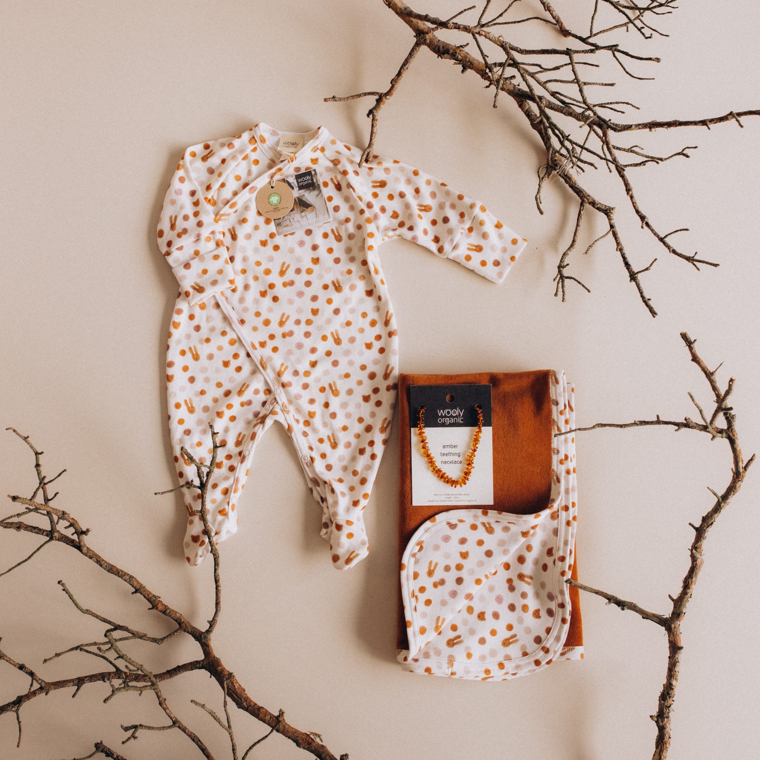 Woolly Organic Wrap Sleepsuit tutina neonato cotone bio Noos