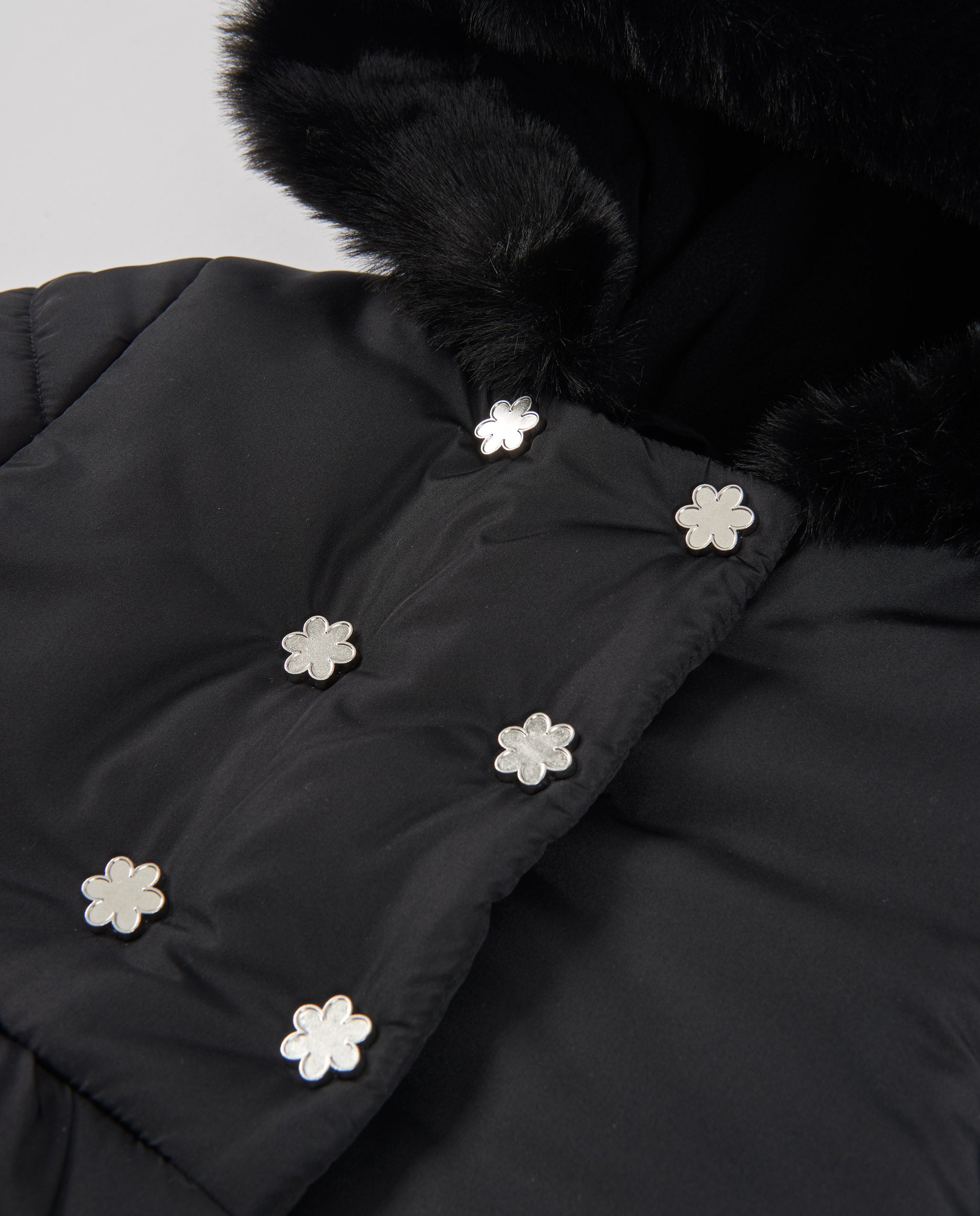 TucTuc Cappotti Cappotto Bambina Nero Imbottito Cappuccio