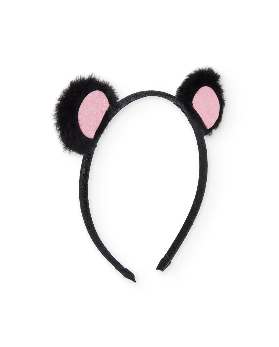 TucTuc Accessori cerchietto bambina nero orecchie peluche