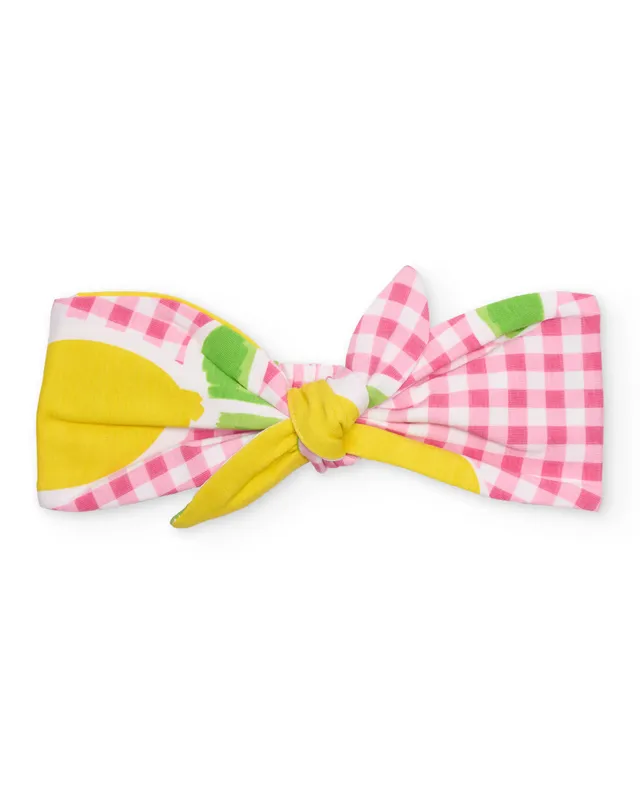 TucTuc Accessori fascia bambina rosa maglia stampa vichy limoni