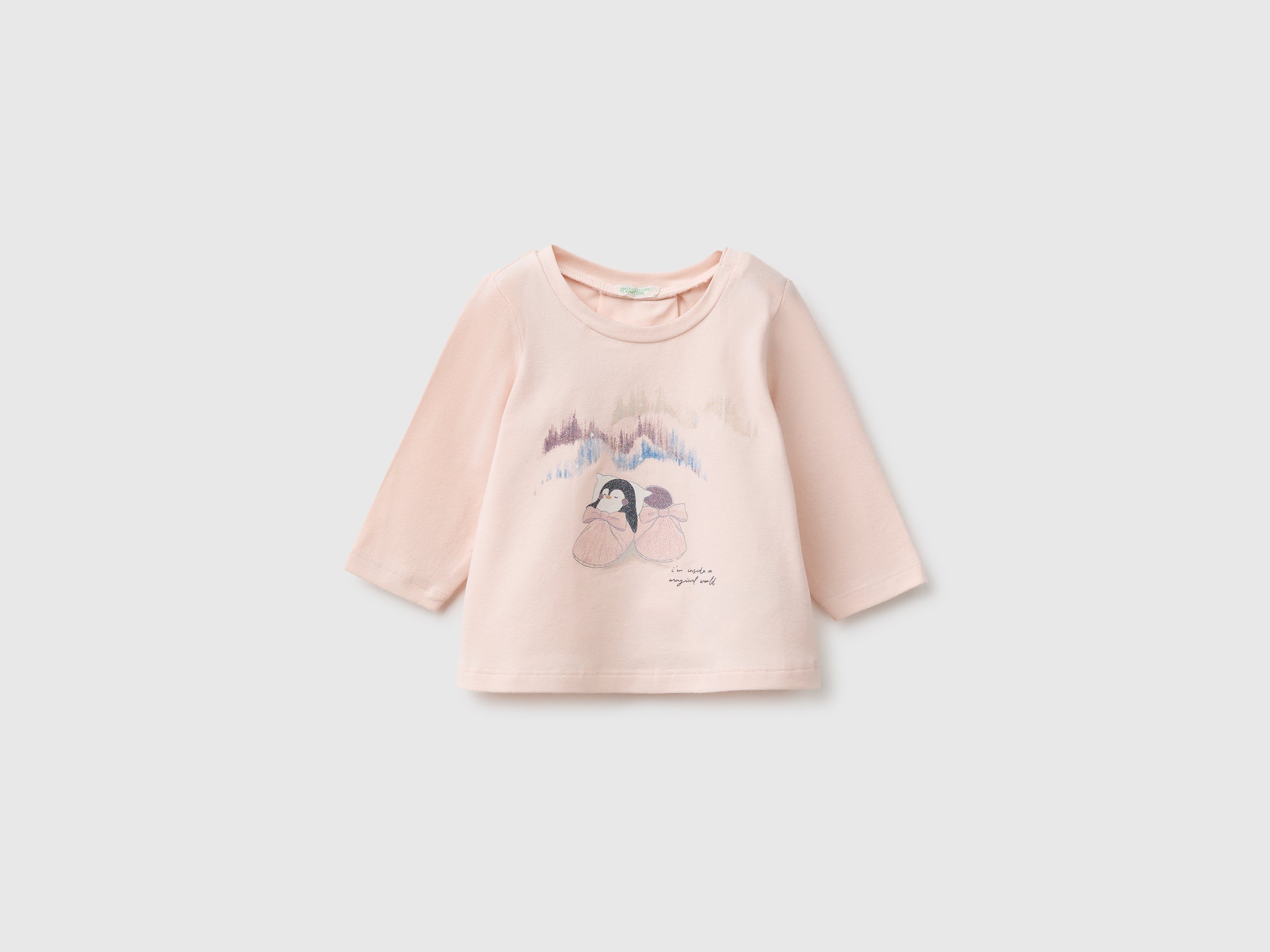 United Colors of Benetton t-shirt neonato glitter cotone taglia 68