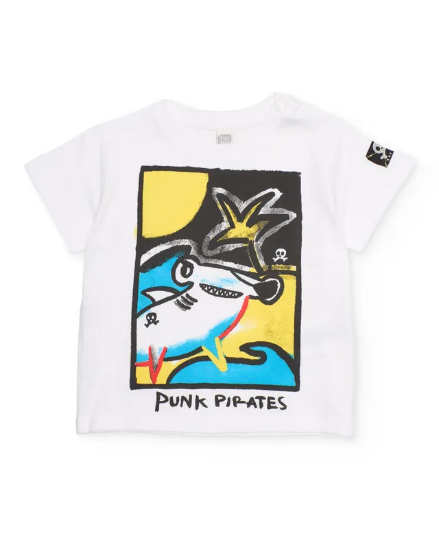 TucTuc Magliette T-Shirt Bambino Bianca Squalo Cotone