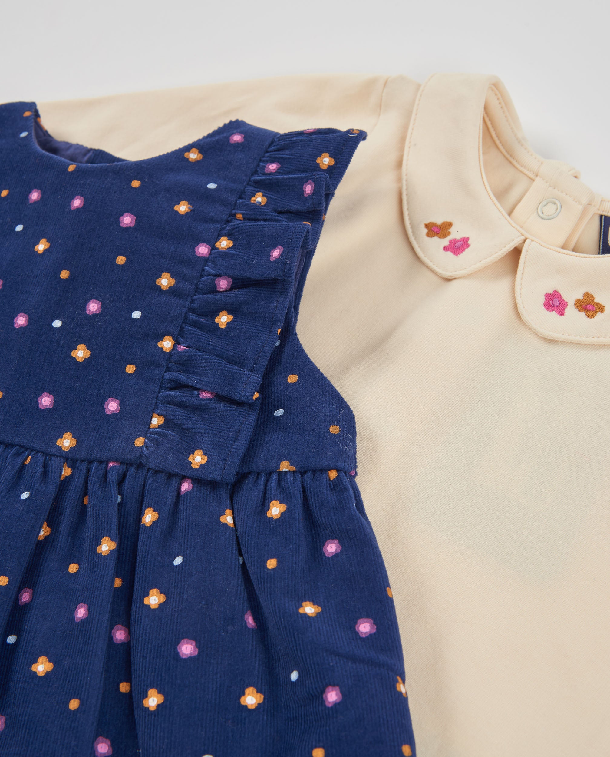 TucTuc Completi vestito neonata blu navy floreale maglia