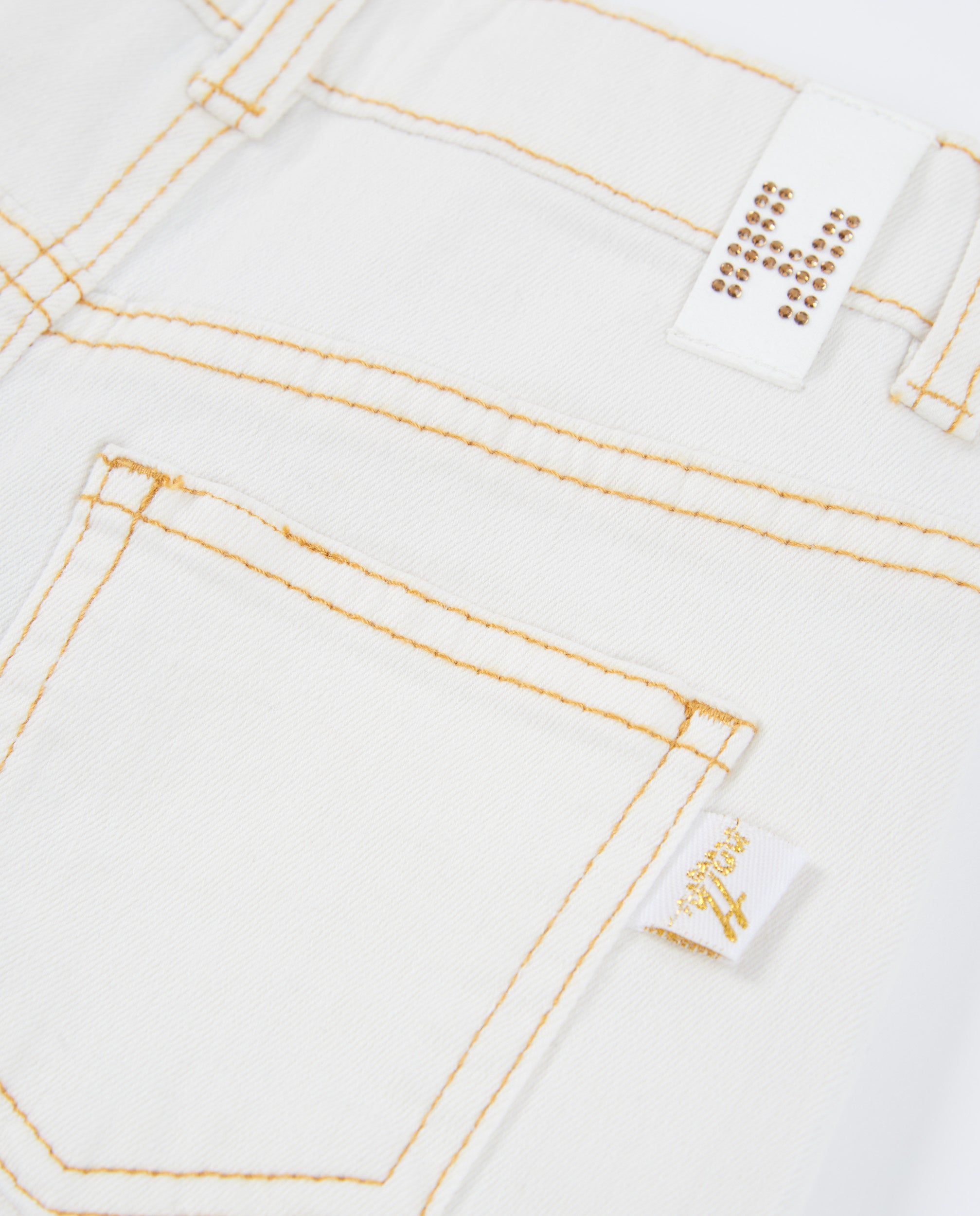 TucTuc Pantaloni jeans bambina bianco gamba larga