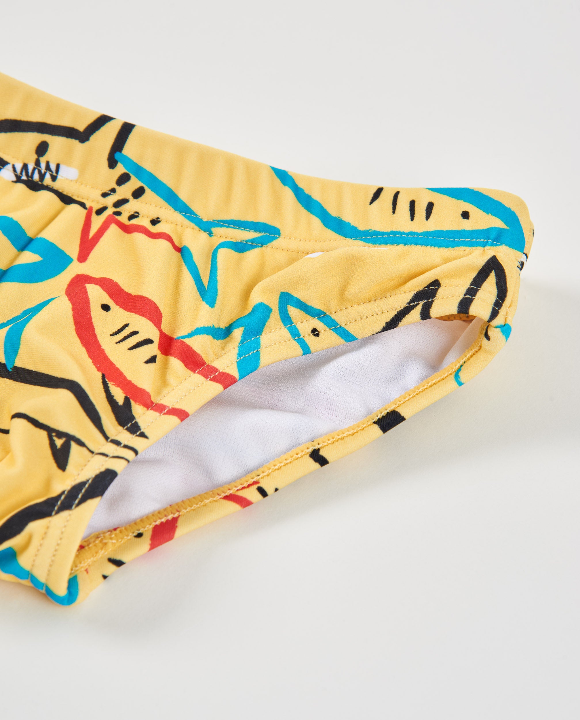 TucTuc Costumi slip bagno bimbo giallo squali