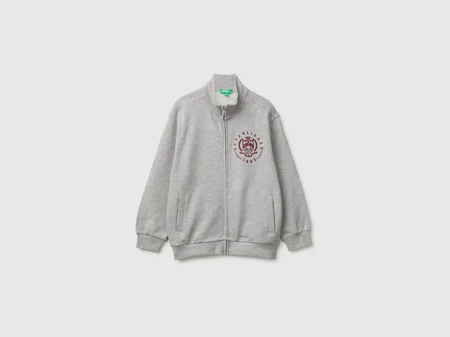 United Colors of Benetton felpa cotone zip collo alto taglia M