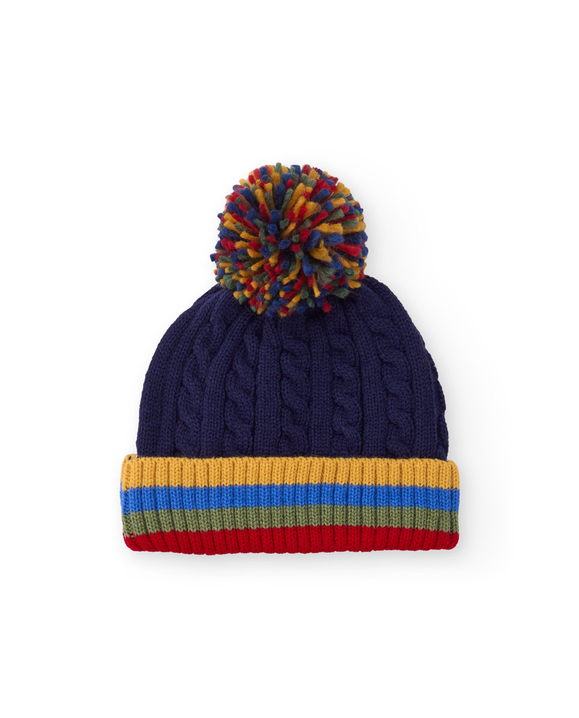 TucTuc Accessori Berretto Tricot Blu Marino Pon Pon