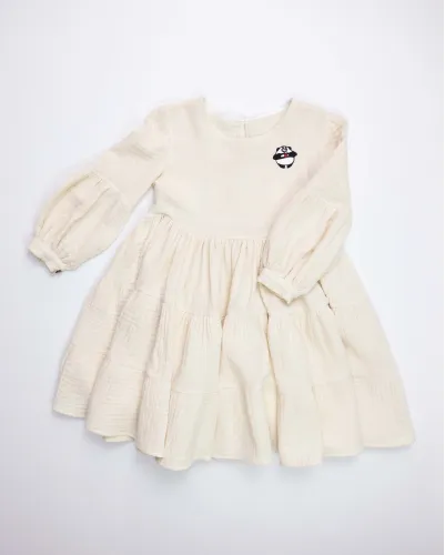 Pamboo Muslin Dress abito bambina mussola manica lunga cotone