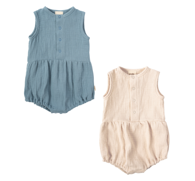 Woolly Organic Muslin Romper pagliaccetto mussola cotone organico