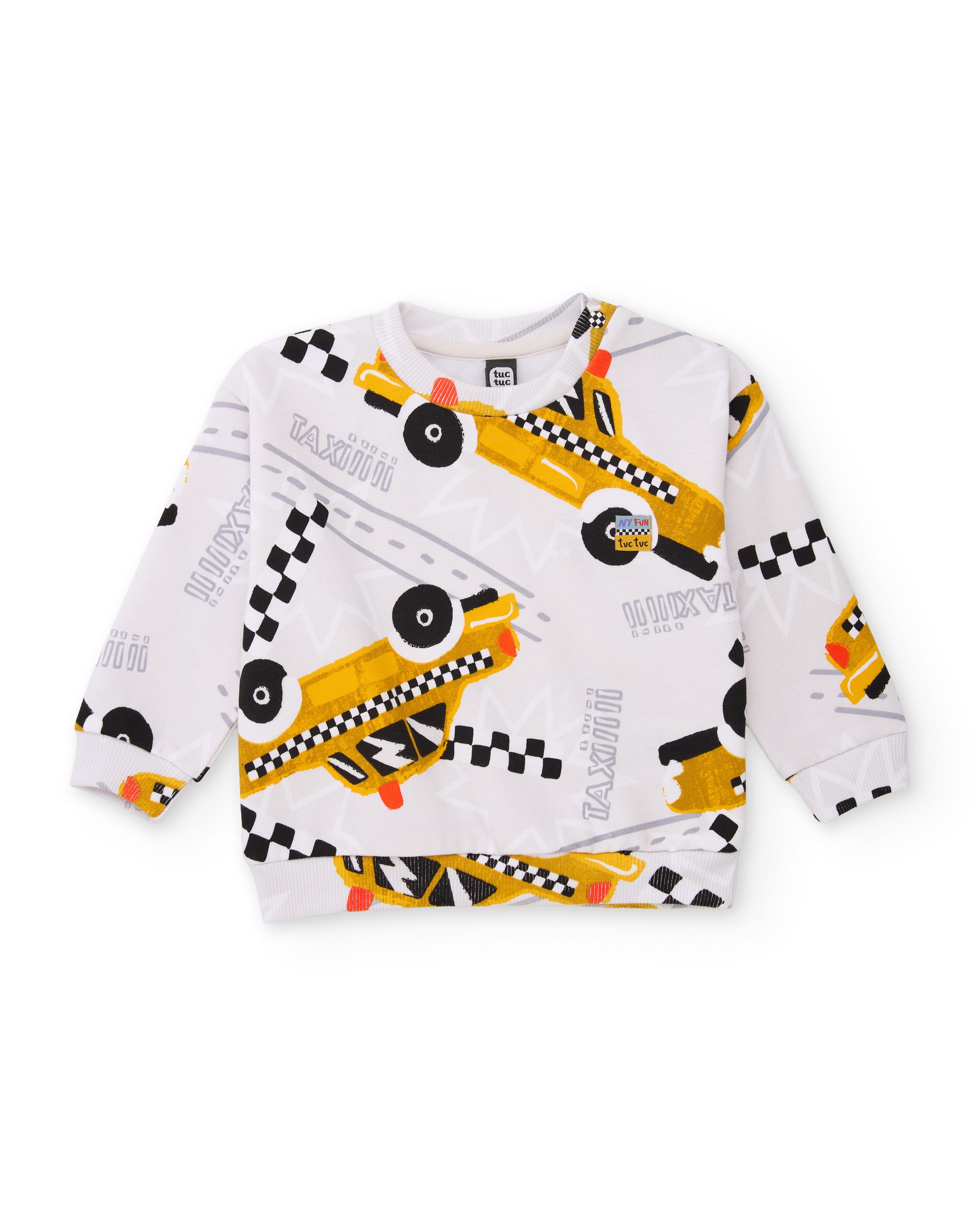 TucTuc Felpe felpa bambino auto bianco 5 anni felpata